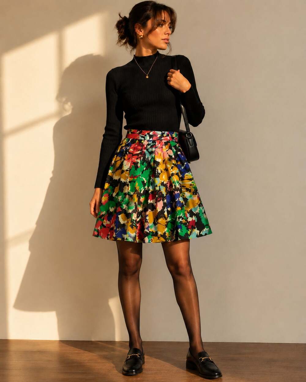 J.Crew 100% Silk Abstract Brushstroke Floral Pleated Midi Skirt Colorful 2
